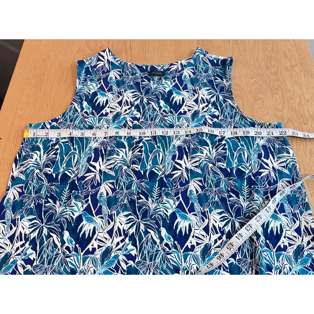 J. Jill Womens Dress Tropical Print Hawaii Beach Blue XL Stretch Coastal - Picture 12 of 12